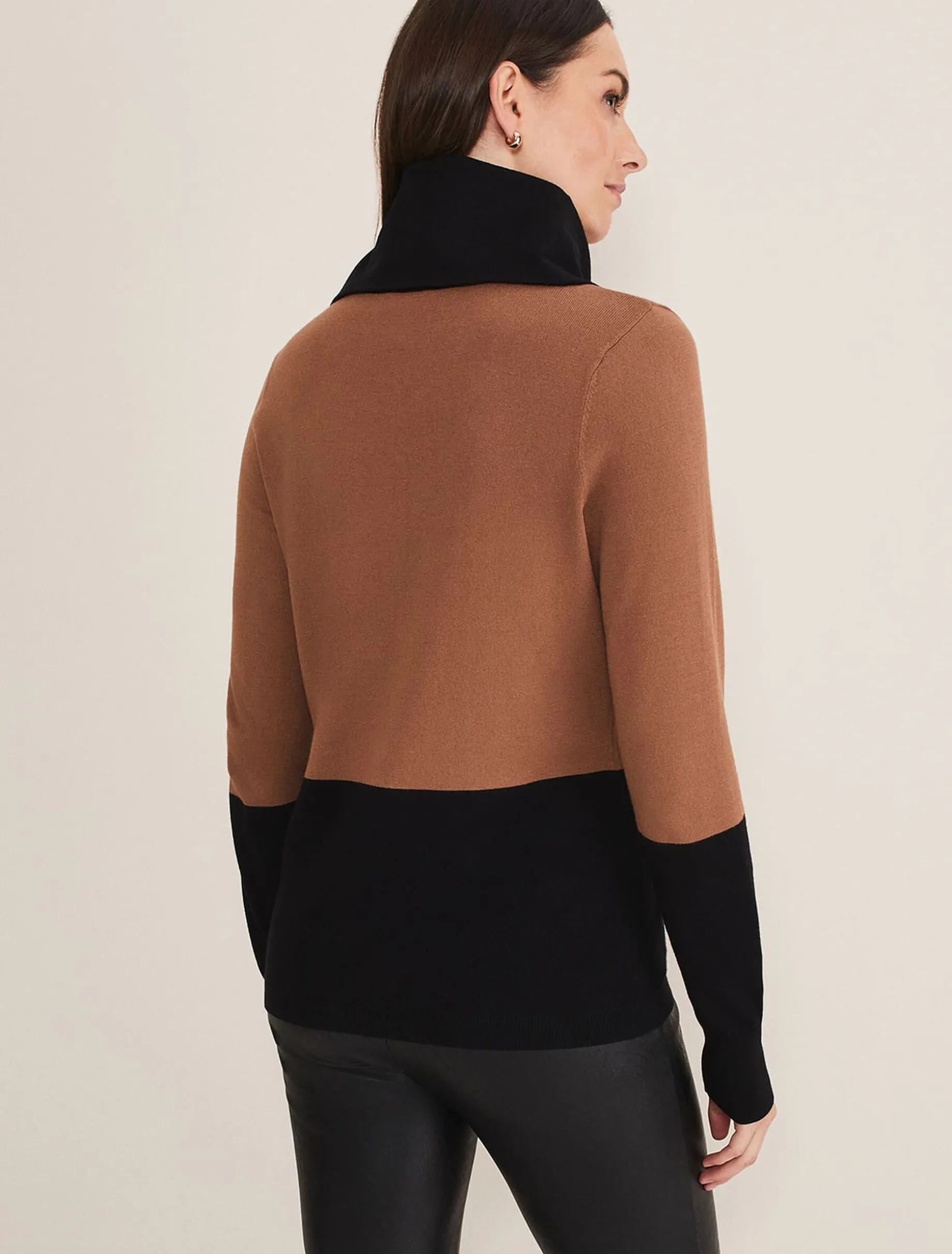 Zasha Colourblock Cowl Neck Jumper