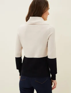 Zasha Colourblock Cowl Neck Jumper