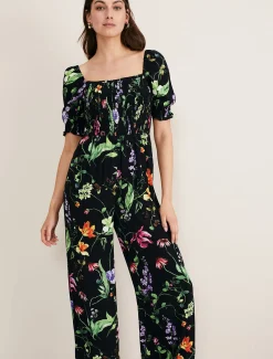 Zaylah Floral Shirred Waist Jumpsuit