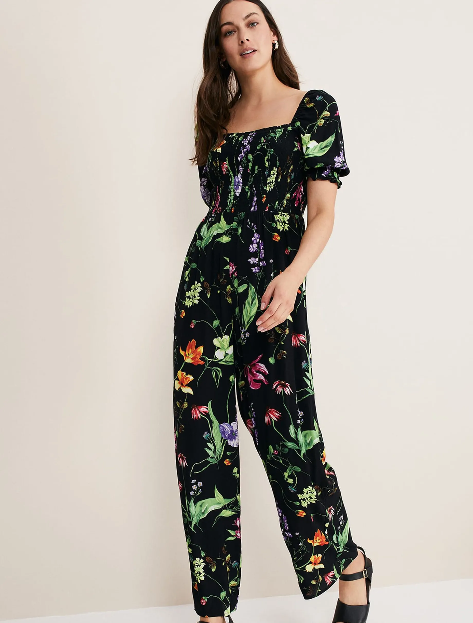 Zaylah Floral Shirred Waist Jumpsuit