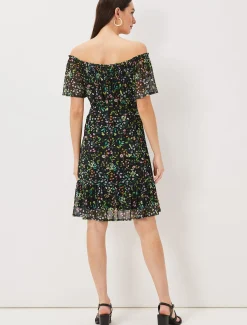 Zaylah Shirred Floral Mesh Dress