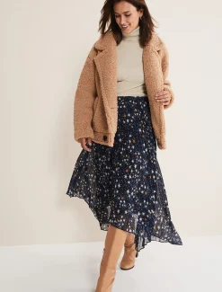 Zeba Star Pleated Midi Skirt