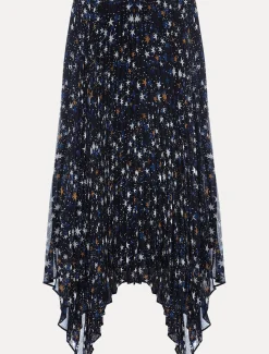 Zeba Star Pleated Midi Skirt