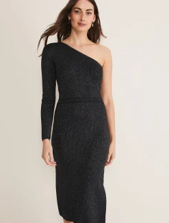 Zemira One Shoulder Lurex Knitted Dress