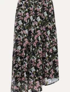 Zowena Floral Tiered Midi Skirt